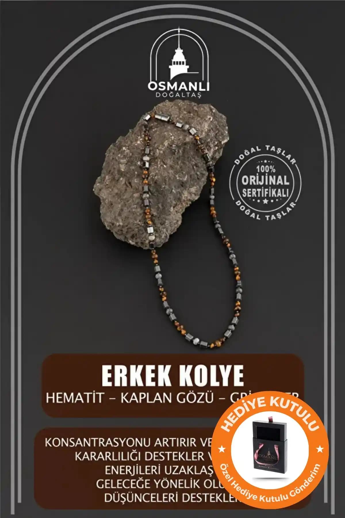 Osmanlı Doğal Taş Kolye: El İşçiliği ve Enerji Dengeleyici Özellikleriyle Şık Takı