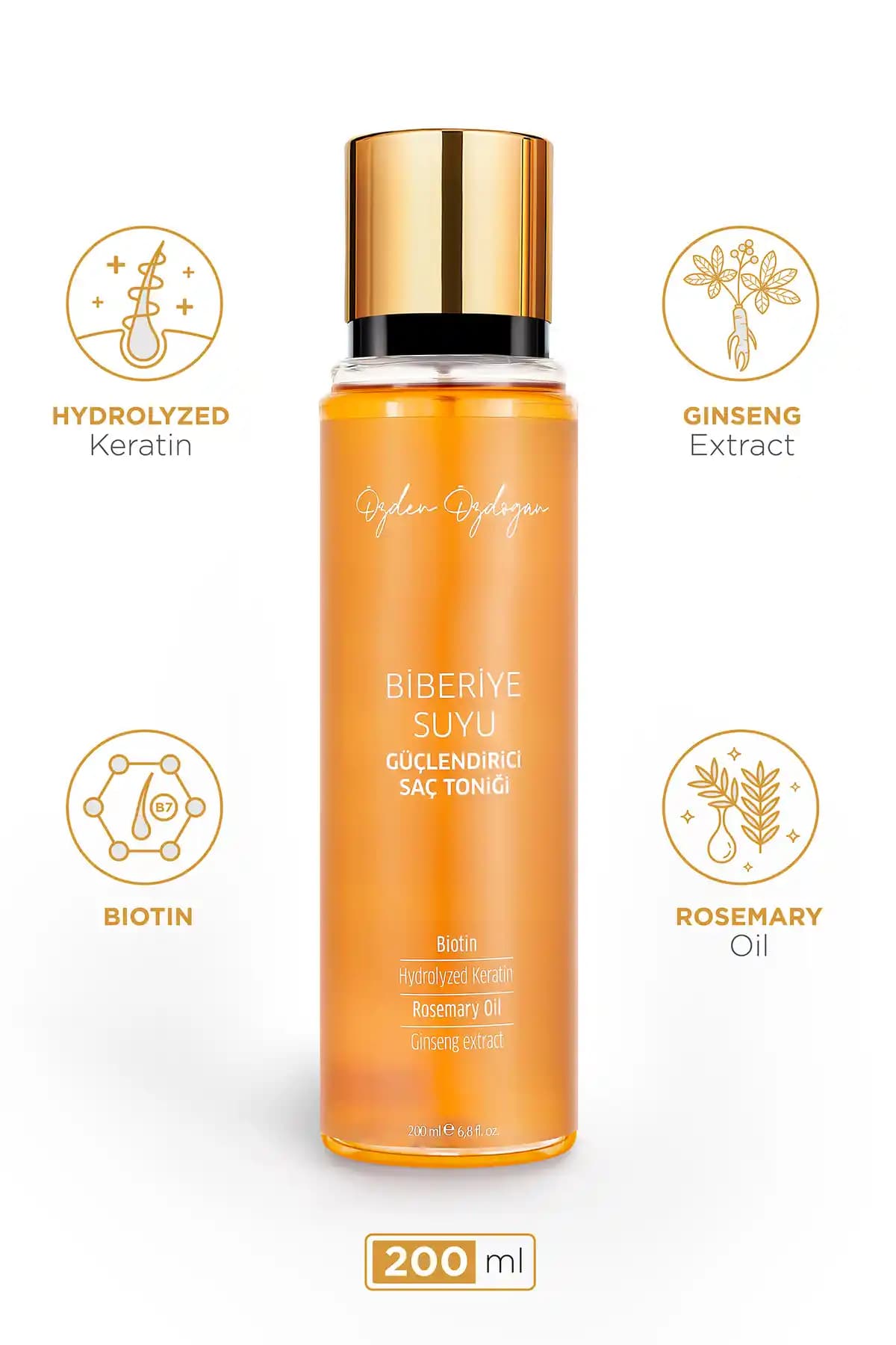 Özden Özdoğan Biberiye Suyu Saç Güçlendirici ve Dökülme Karşıtı Doğal Çözüm