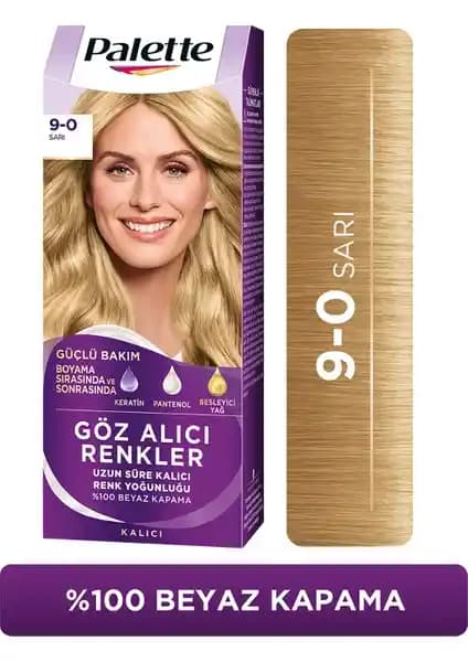 Palette Göz Alıcı Renkler 9-0 Sarı Saç Boyası: Uzun Süre Kalıcı ve Bakımlı Renkler