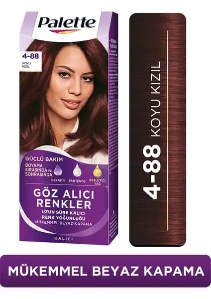 Palette Saç Boyası 4-88 Koyu Kızıl: Uzun Süreli Renk ve Bakım Sağlayan Profesyonel Seçenek