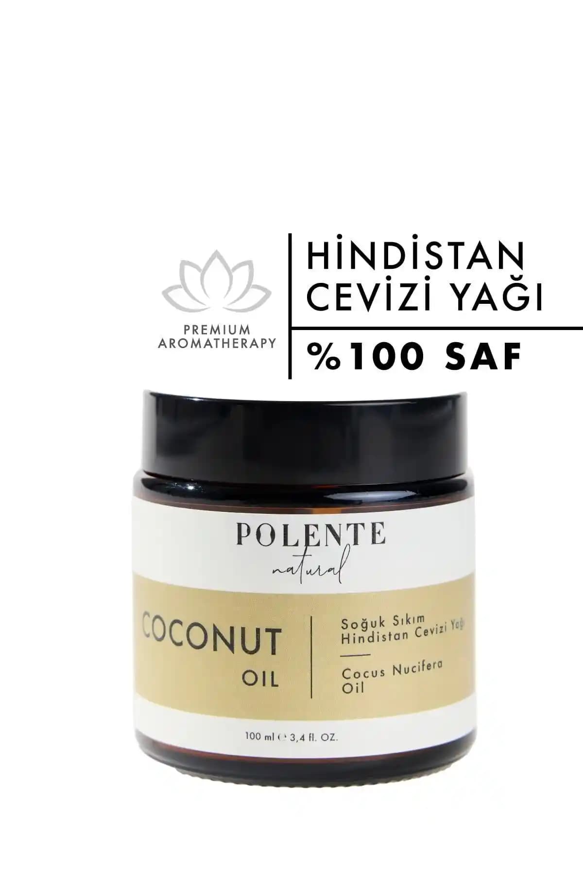 Polente Natural Hindistan Cevizi Yağı 100 ML Soğuk Sıkım Doğal Cilt ve Saç Bakım Ürünü