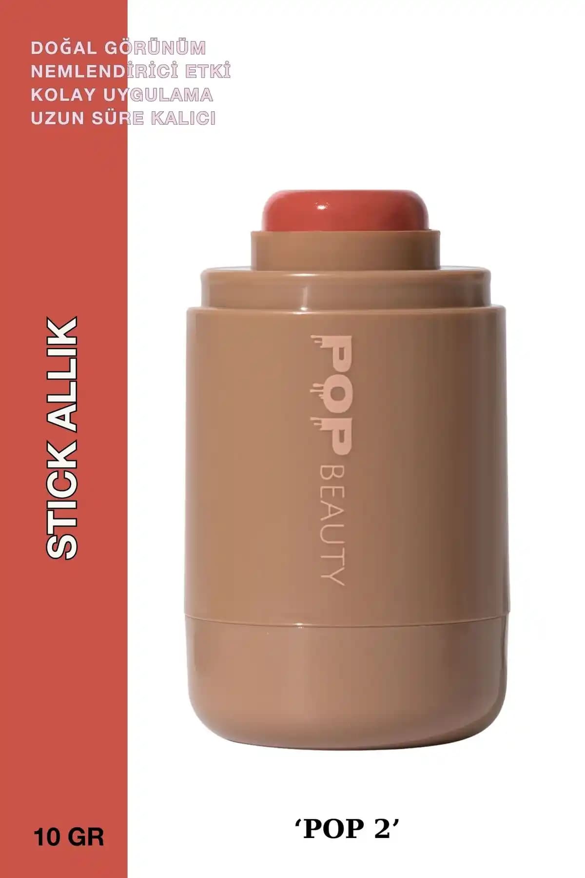 POP Beauty Doğal Görünüm Nemlendirici Etkili Yanak ve Dudak Renk Verici Stick Allık