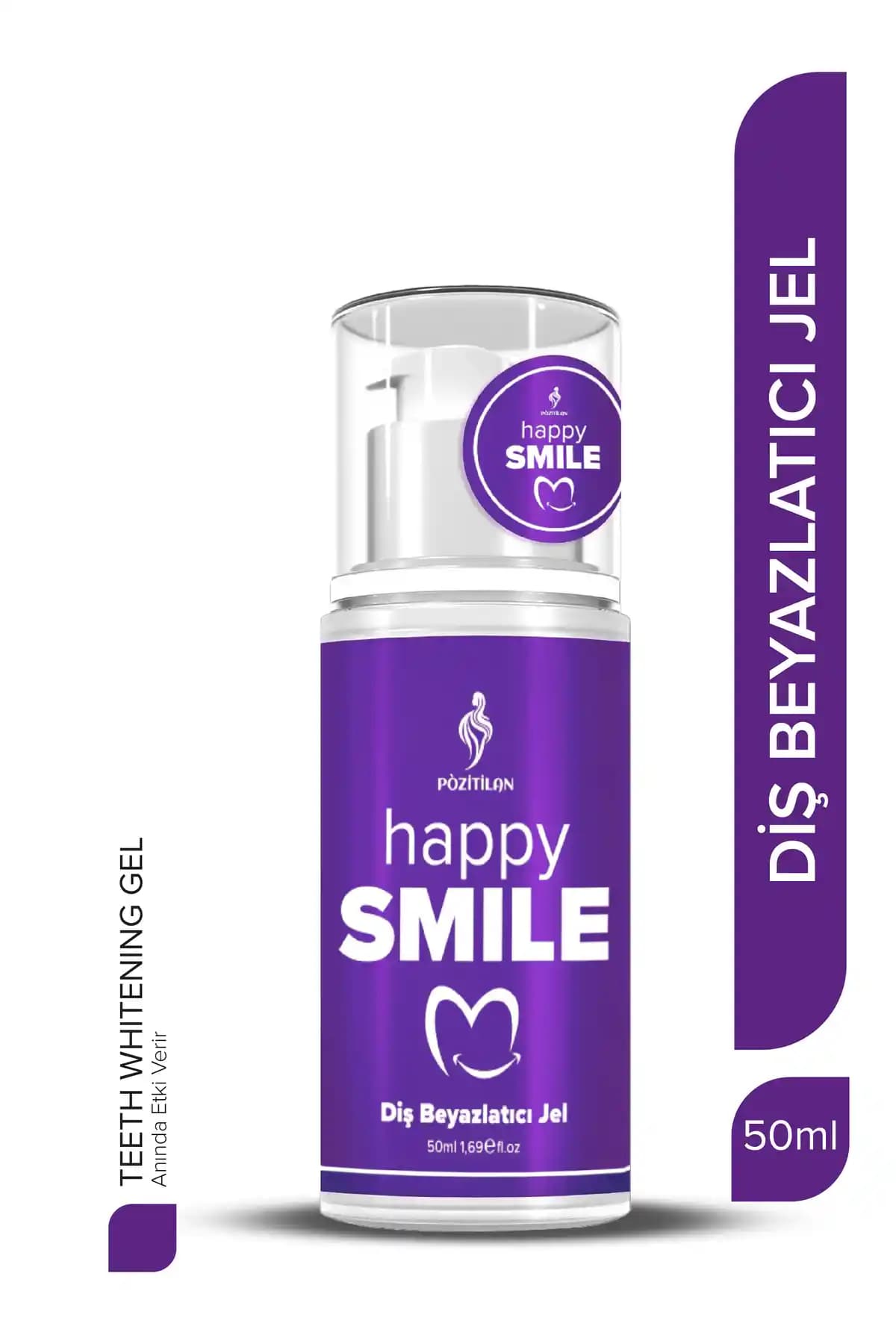 POZİTİLAN Beyazlatıcı Diş Jeli Happy Smile 50 ml: Günlük ve Seyahat İçin Uygun Beyazlatıcı Ürün