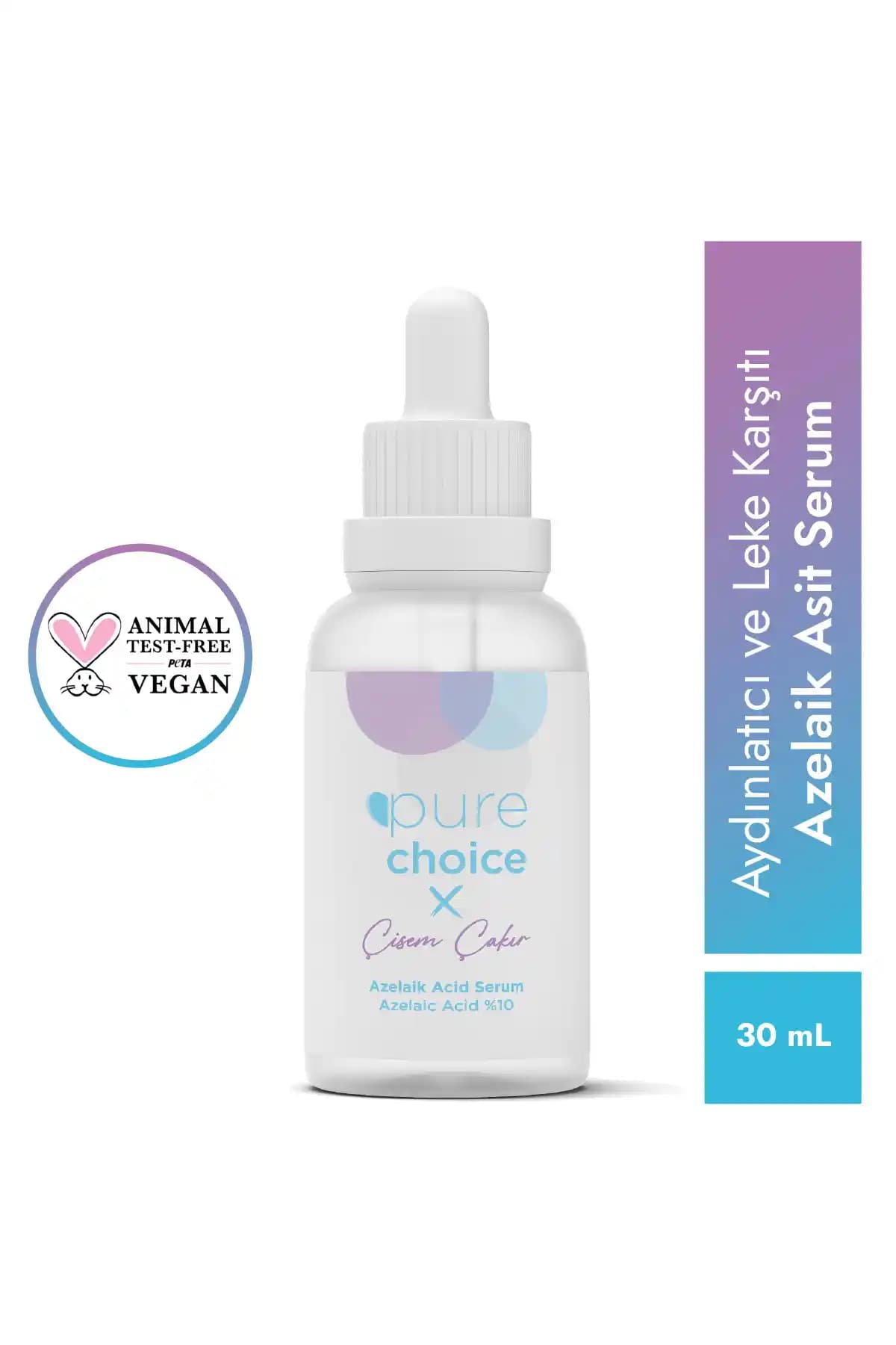 Pure Choice X Çisem Çakır Azelaik Asit Serumu: Leke ve Cilt Tonu Dengeleyici Ürün