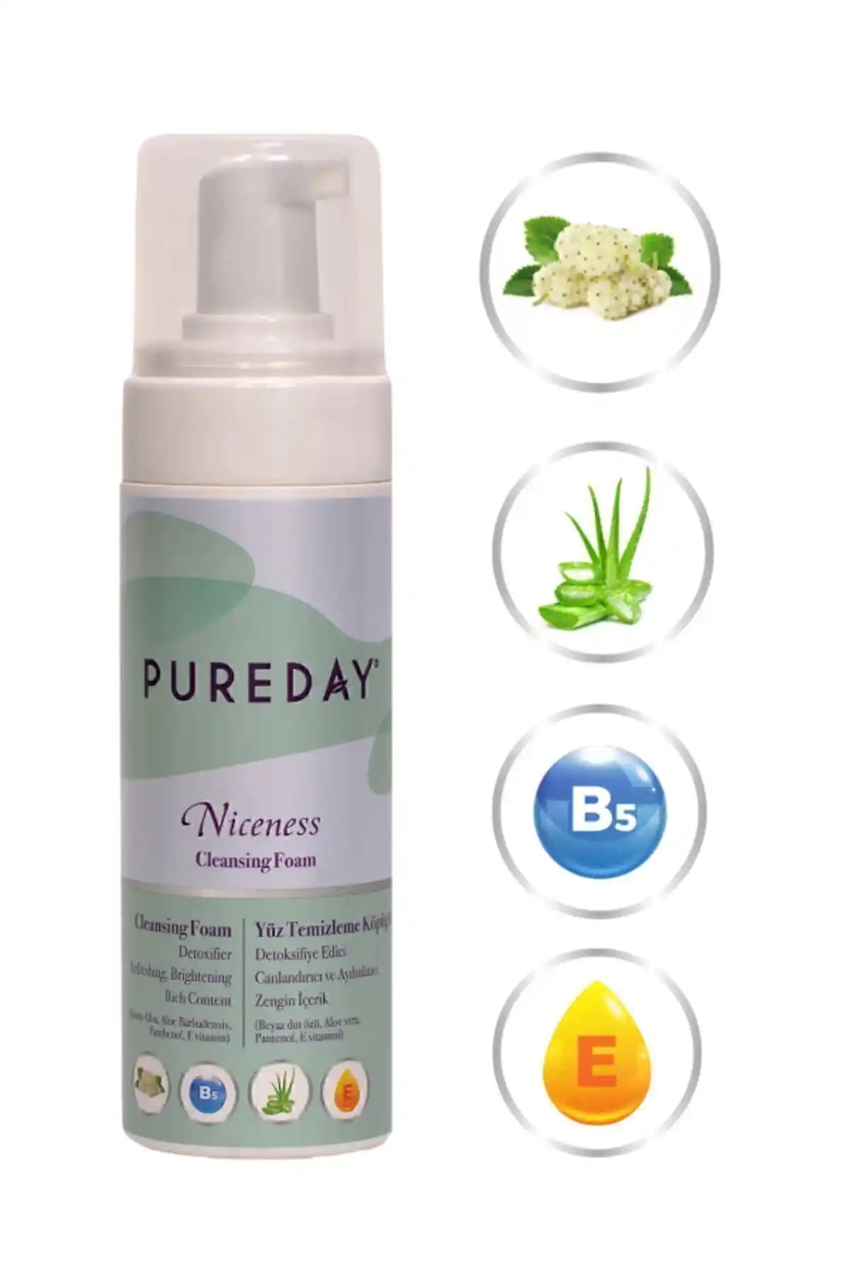 Pureday Niceness Yüz Temizleme Köpüğü: Hassas Ciltler İçin Doğal ve Vegan Temizlik Çözümü