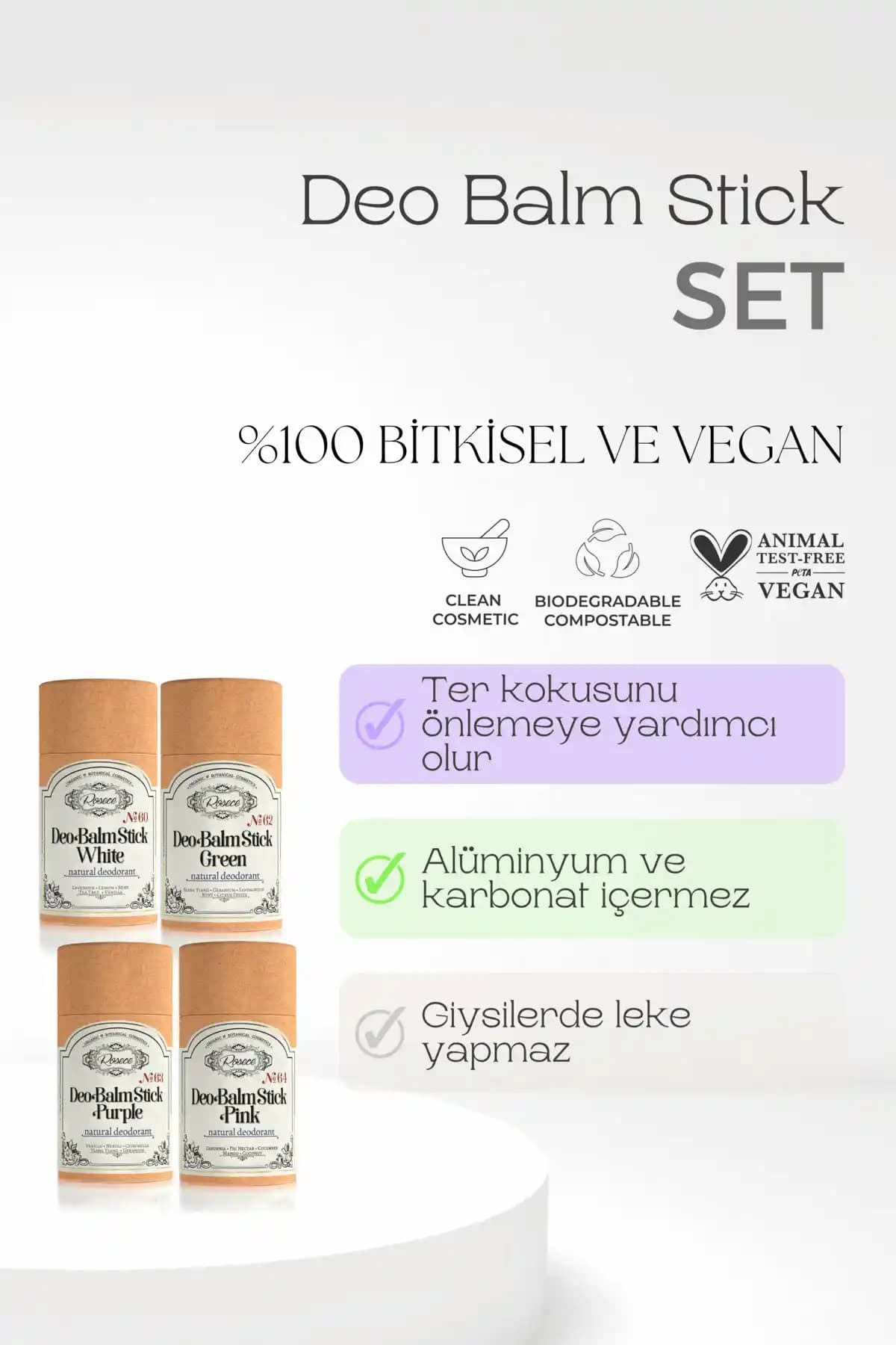 Rosece Deo Balm Stick Seti: Doğal ve Vegan Ter Önleyici Deodorant Çözümü
