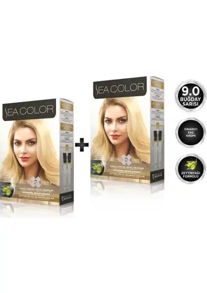 Sea Color 9.0 Buğday Sarısı Saç Boyası Seti Doğal ve Kalıcı Renk Sağlayan Ürünler