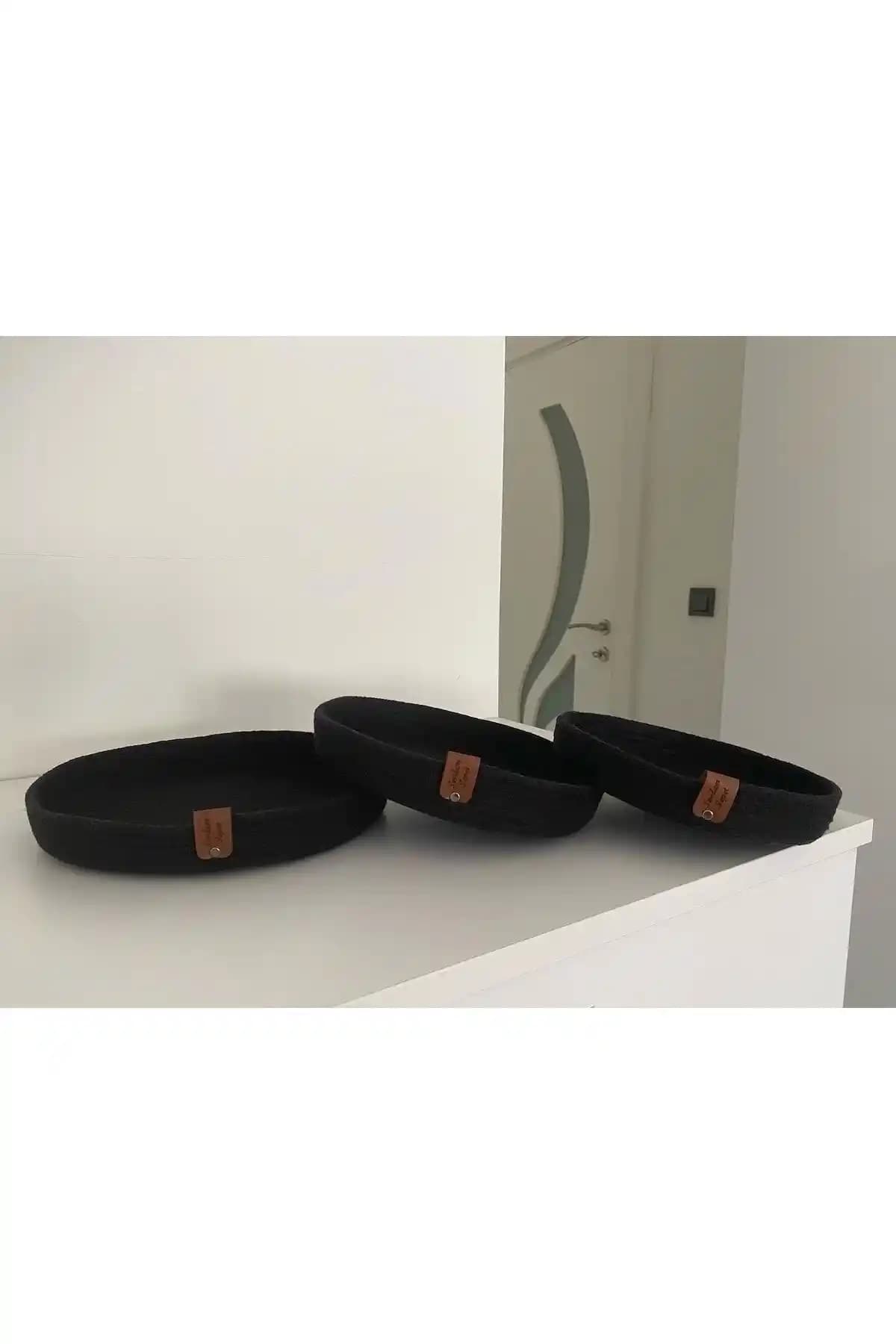 Sevdam Sepet Siyah Üçlü Dekoratif Kutu: Şık ve Fonksiyonel Saklama Çözümü