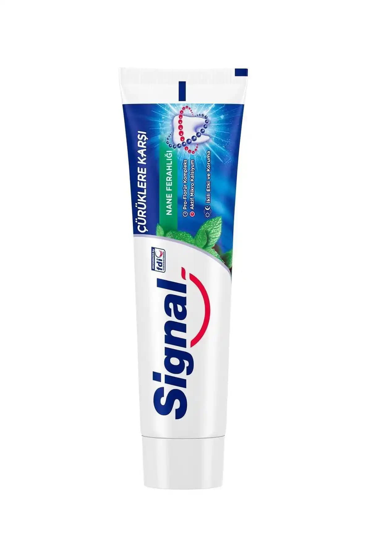 Signal 100 ml Nane Aromalı Diş Macunu Çürük ve Beyazlatma Özelliğiyle Günlük Kullanım İçin