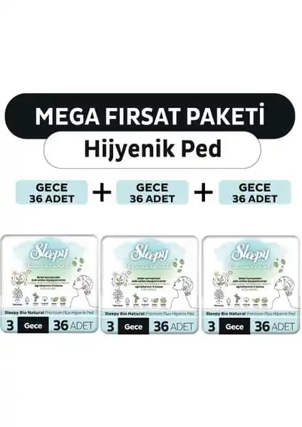 Sleepy Bio Natural Premium Plus Hijyenik Ped Mega Fırsat Paketi ile Günlük Güvenli ve Konforlu Kullanım