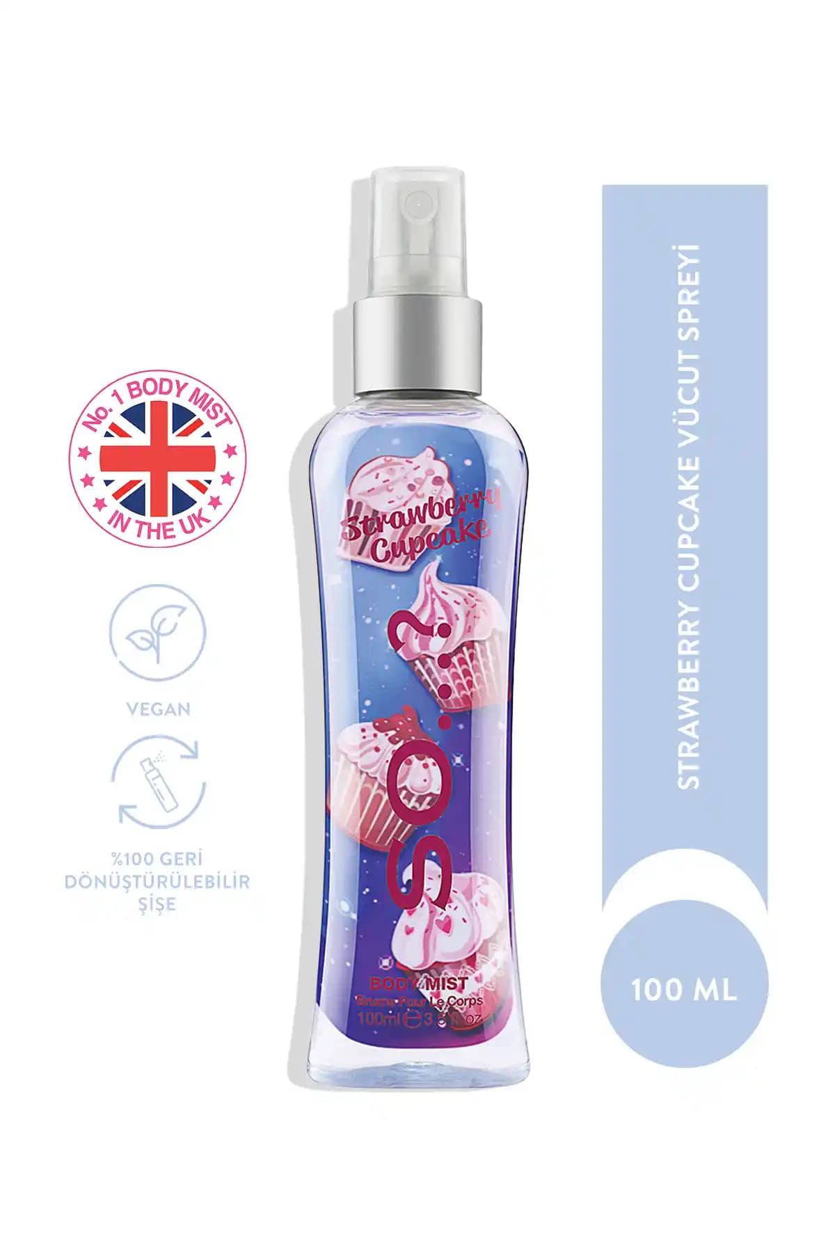 So...? Strawberry Cupcake Vücut Spreyi Tatlı ve Kalıcı Çilek Kokusu ile Günlük Tazelik Sunar