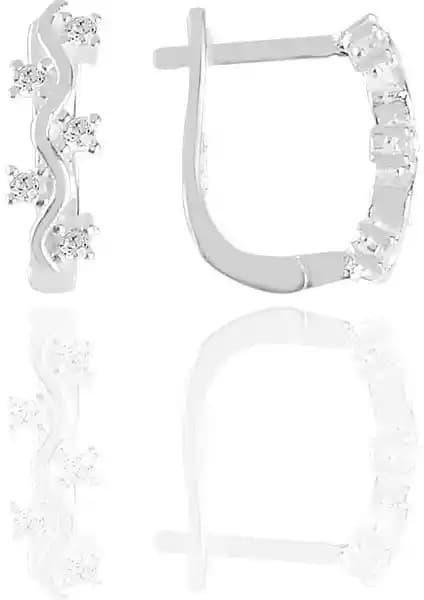 Söğütlü Silver Gümsü Zirkon Taşlı Dalgalı Klipsli J Küpe İnce ve Şık Tasarım, Kaliteli Malzeme ve Günlük Kullanım Uygunluğu