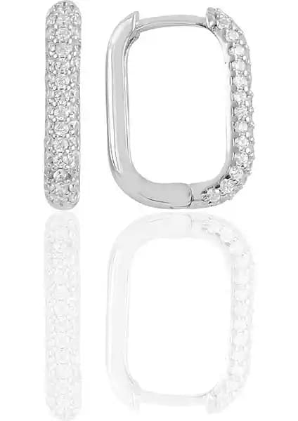 Söğütlü Silver Rodyumlu Zirkon Taşlı Trend Küpe - Şık ve Dayanıklı Kadın Takısı