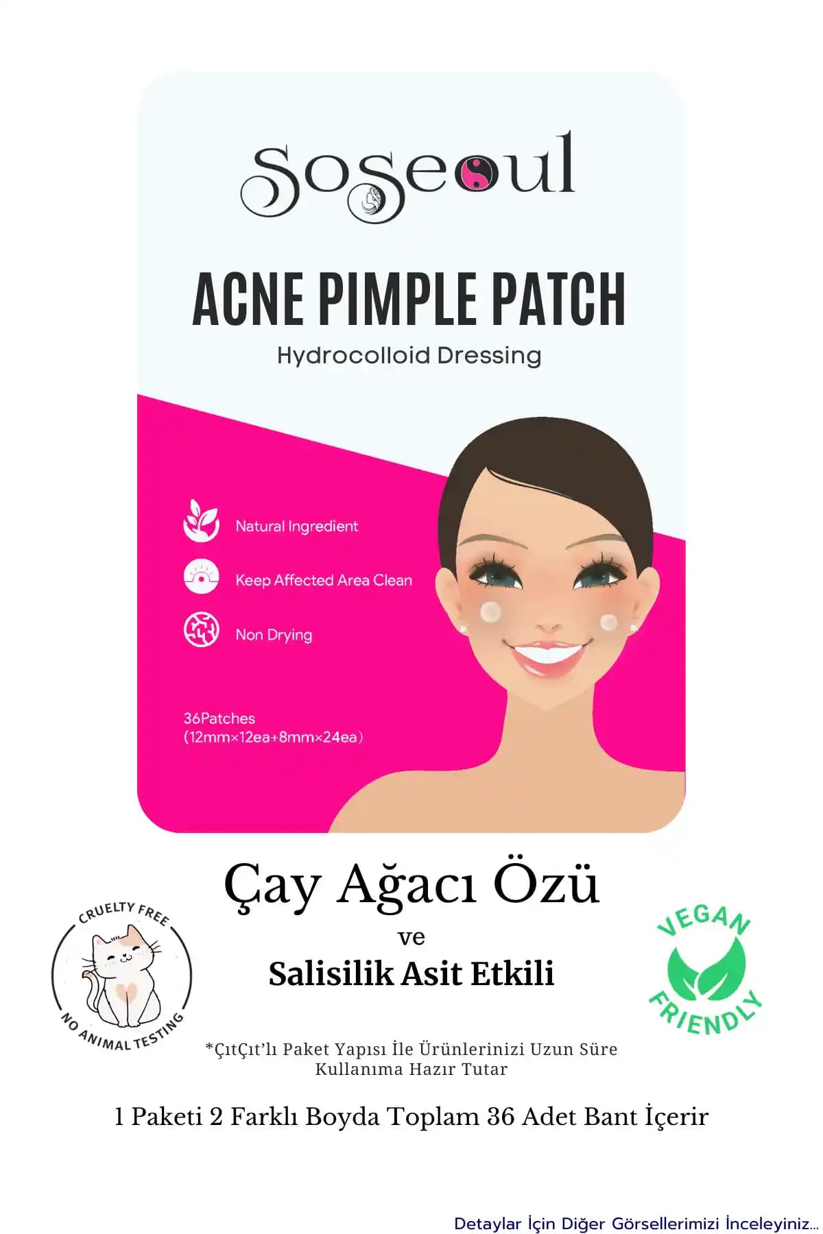 SoSeoul Sivilce Bandı Çay Çiçeği ve Salisilik Asit İçeriğiyle Etkili Cilt Bakımı Ürünü