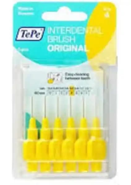 Tepe Arayüz Fırçası Seti: Orta Sertlikte 6 Adet Sarı Renkli Diş Fırçası
