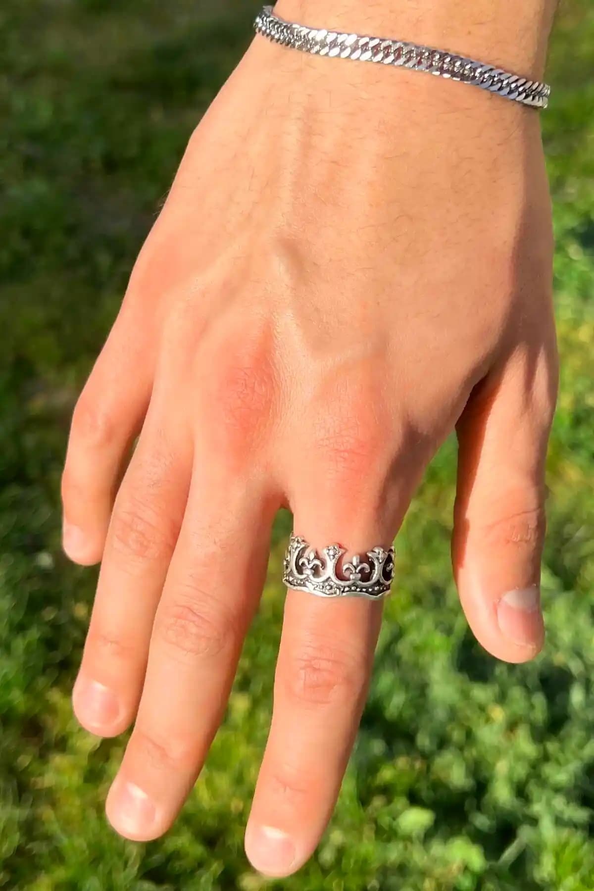 THE Gifts Kral Taç Model Gümüş Kaplama Yüzük: Şıklık ve Dayanıklılık Sunan Zarif Takı Seçeneği