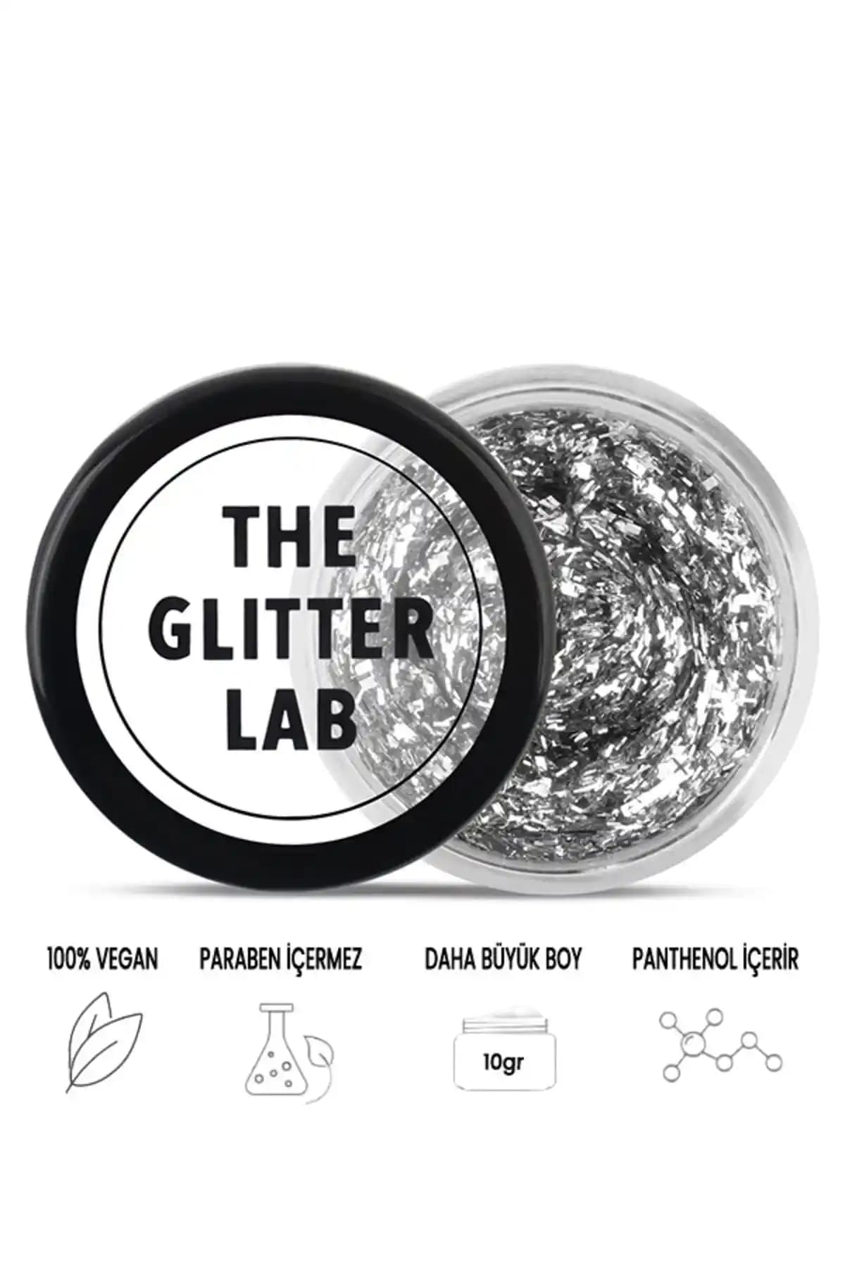 The Glitter Lab Jel Formlu Parlak Glitter Silver Snow: Dayanıklı ve Çok Yönlü Makyaj Parıltısı