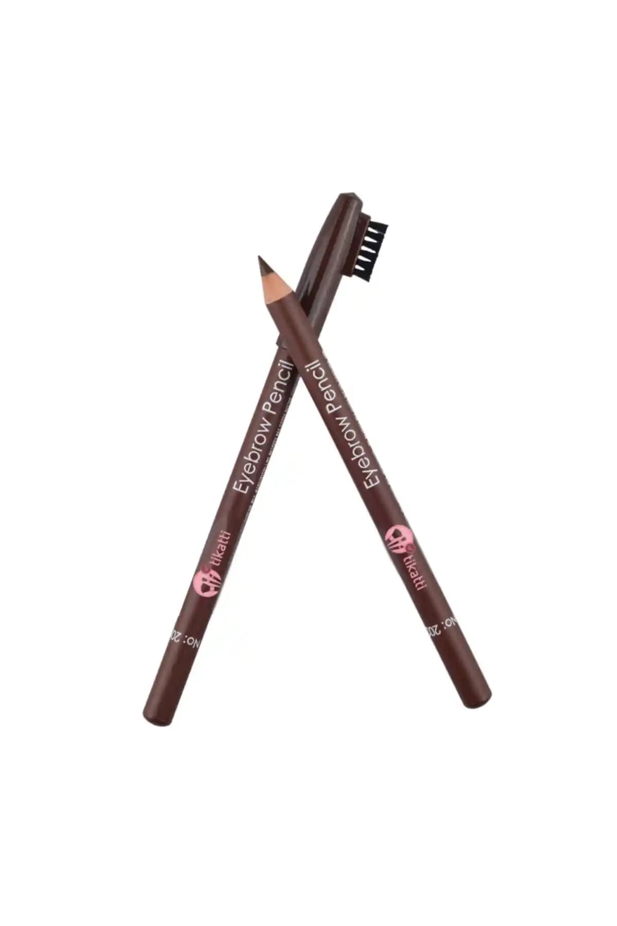 Tikatti Fırçalı Kaş Kalemi Koyu Kahverengi 202 Doğal ve Belirgin Kaşlar İçin Mükemmel Bir Seçenek