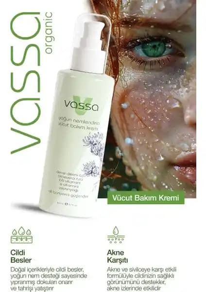 Vassa Yoğun Nemlendirici Krem Akne, Sedef ve Yanık Yaraları İçin Güvenli ve Doğal Bakım
