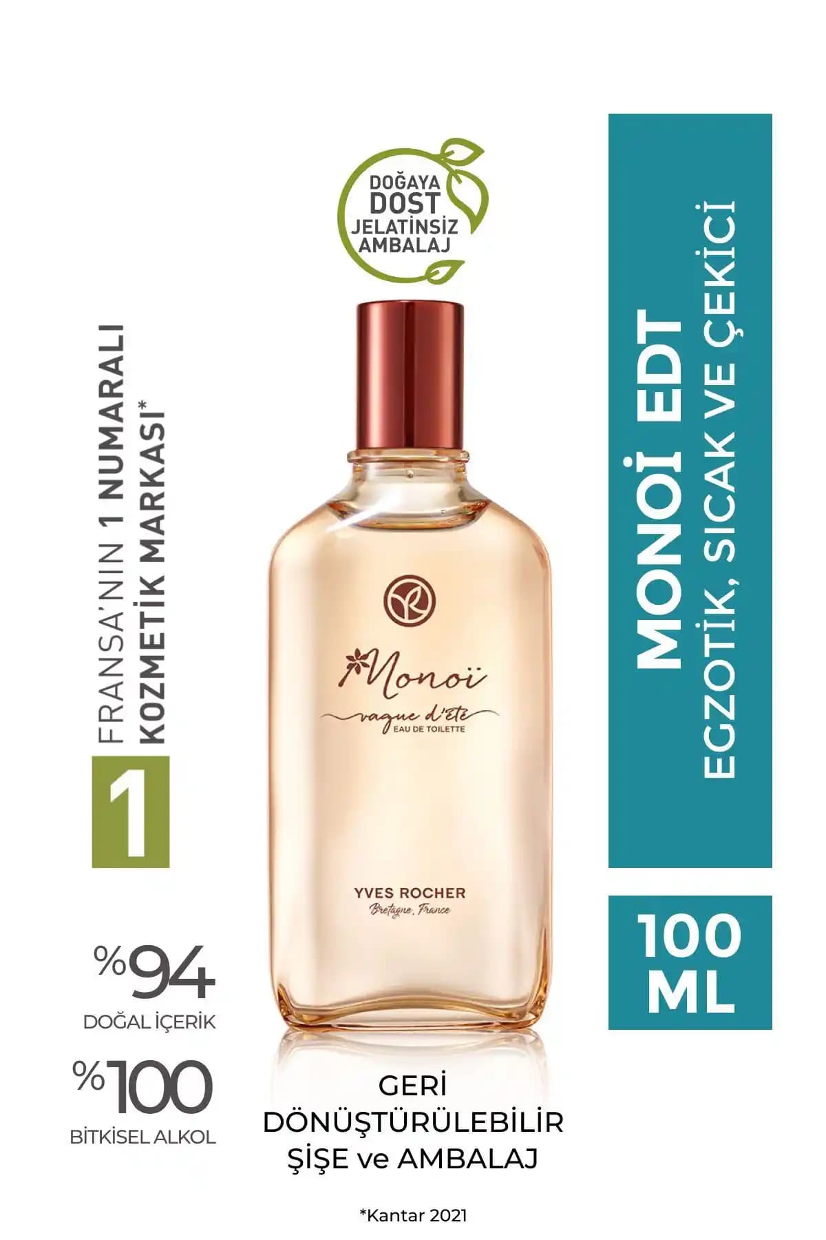 Yves Rocher Monoi Edt 100 ml Tropik Aromalar ve Doğal İçeriklerle Yaz Parfümü