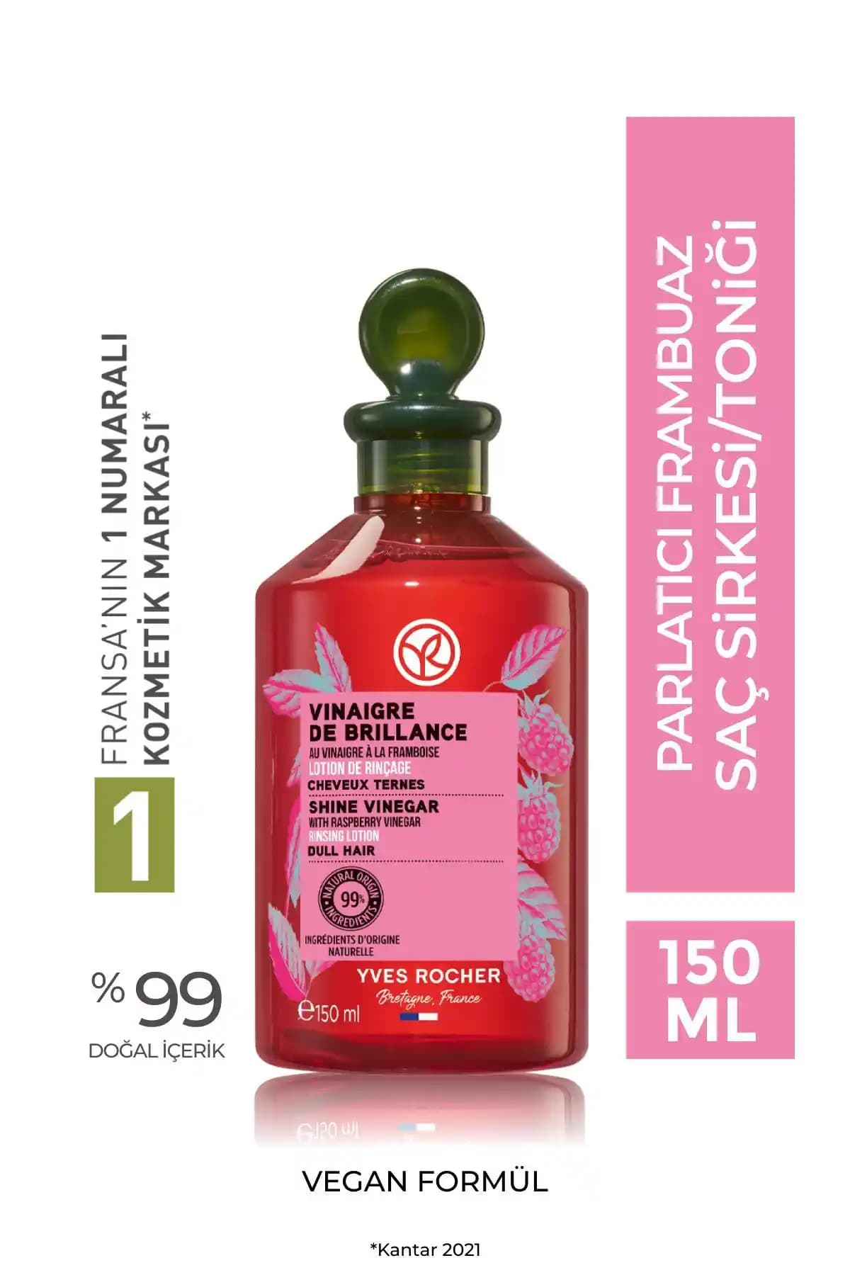 Yves Rocher Parlatıcı Frambuaz Saç Sirkesi Saçlara Doğal Parlaklık ve Canlılık Sağlar