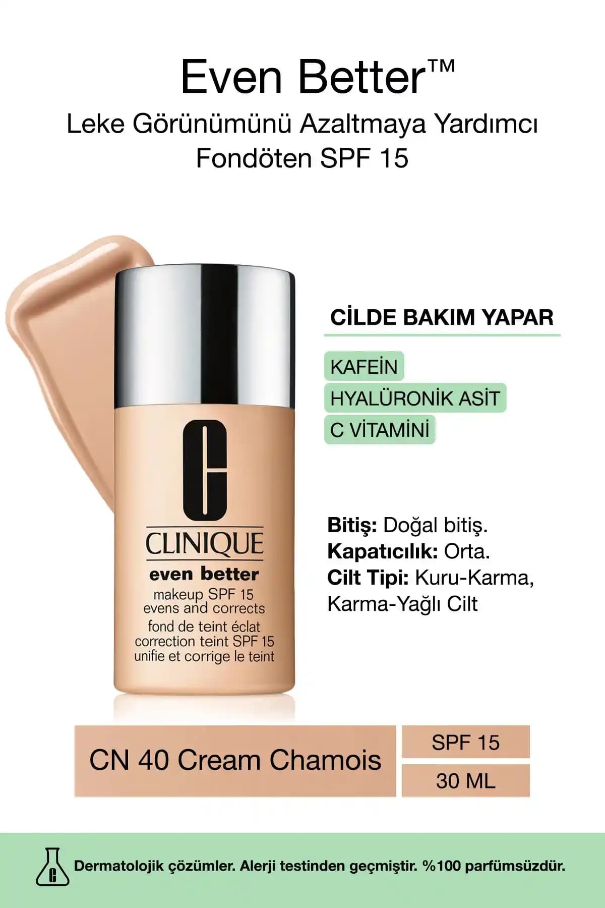 Doğal Bitişli Fondötenler ve SPF 15 Koruma Seviyesi Günlük Kullanım İçin Uygun