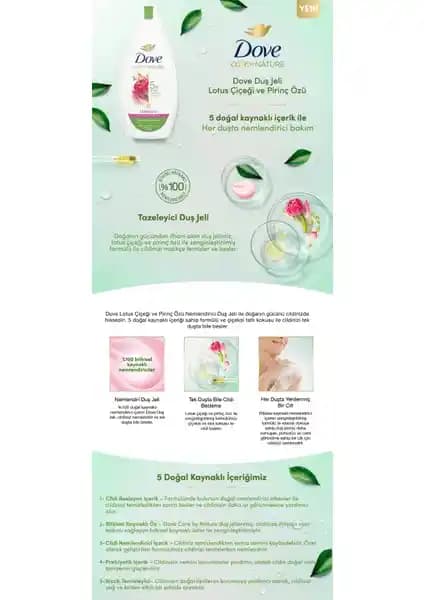Dove Care Lotus Duş Jeli: Doğal İçeriklerle Cilt Temizliği ve Nemlendirme Özellikleri