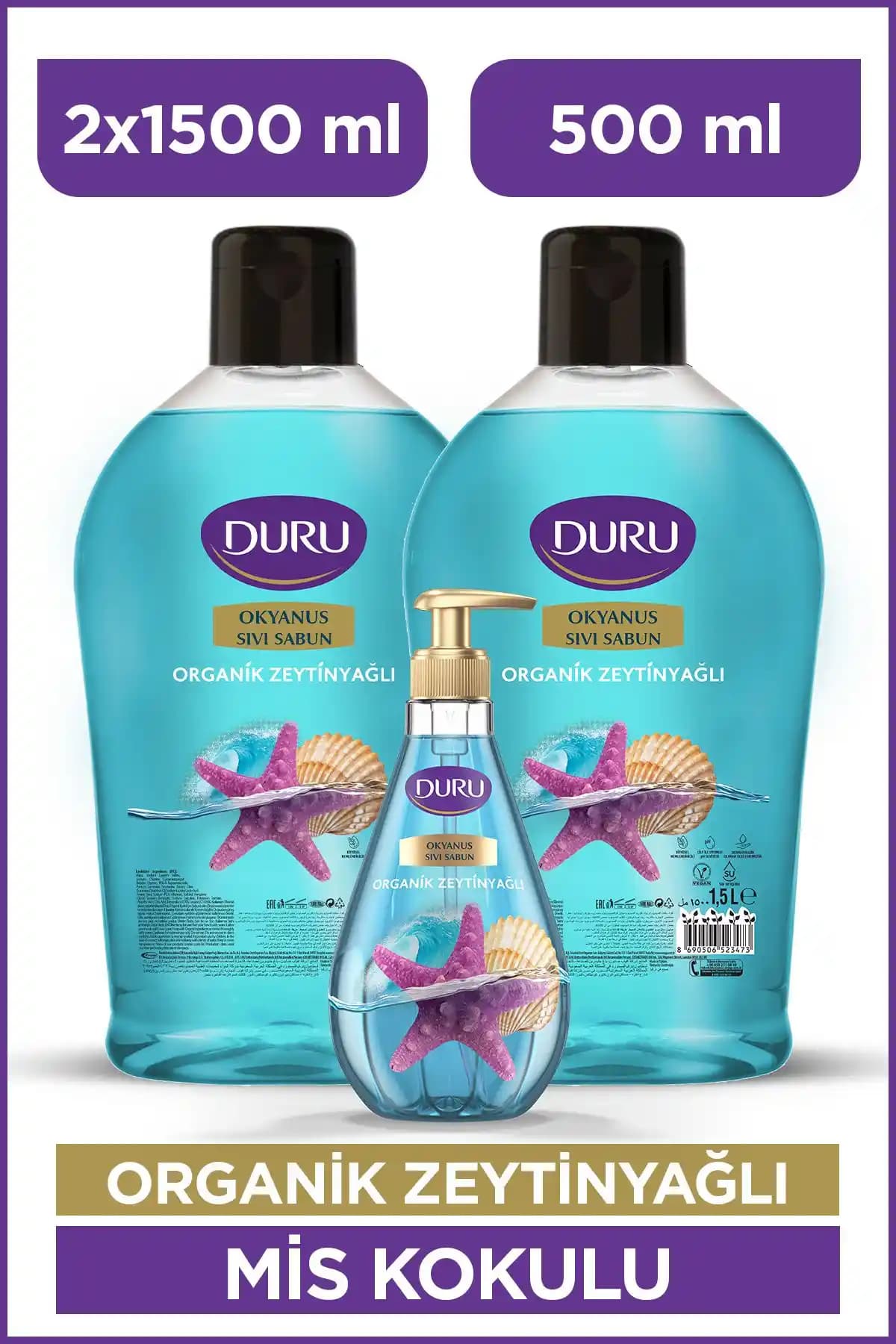 Duru Organik Zeytinyağlı Okyanus Sıvı Sabun Doğal ve Güvenli Temizlik İçin Uygun Çözüm