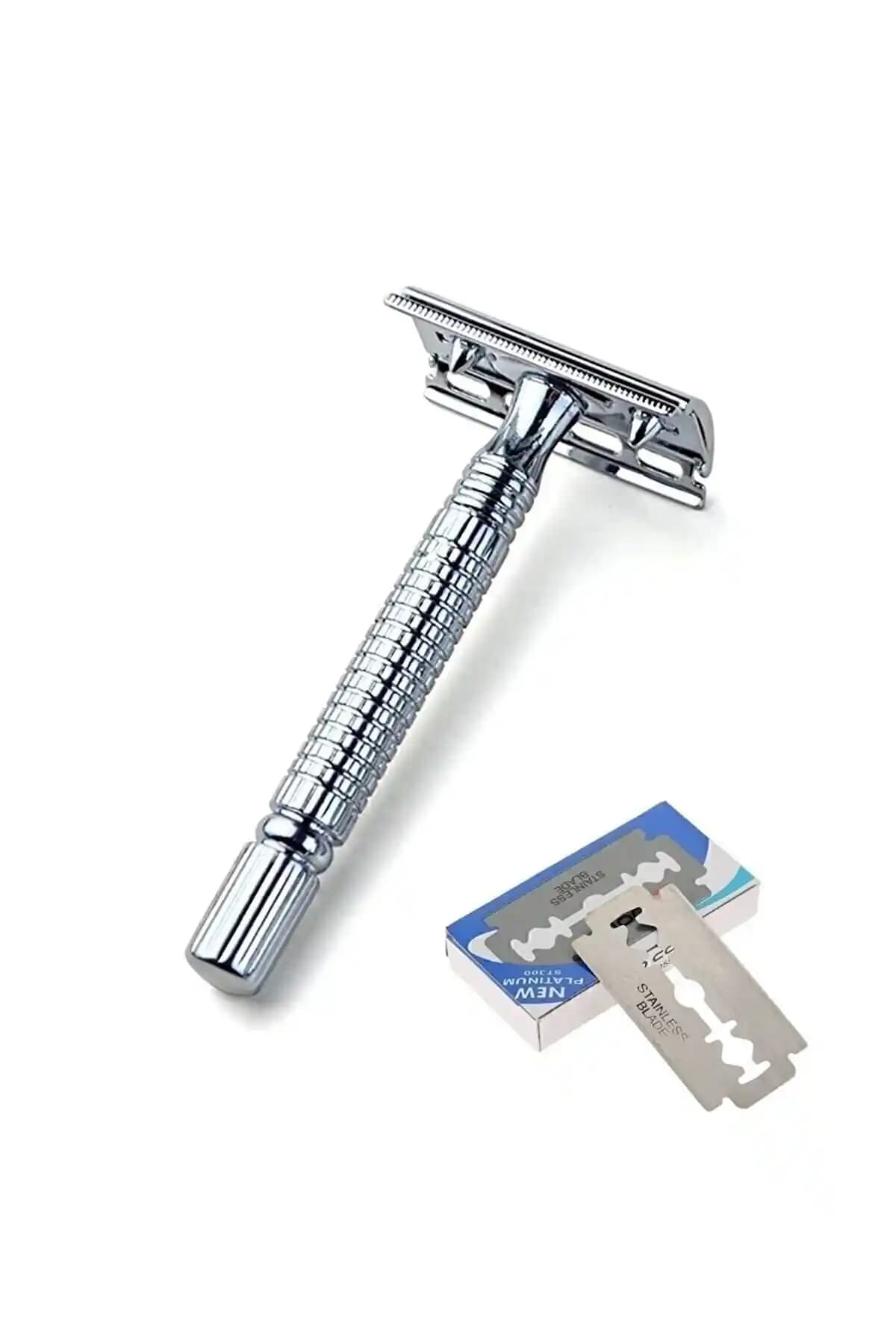 Klasik ve Güvenli Tıraş Deneyimi İçin Rimei Paslanmaz Çelik Tıraş Aleti