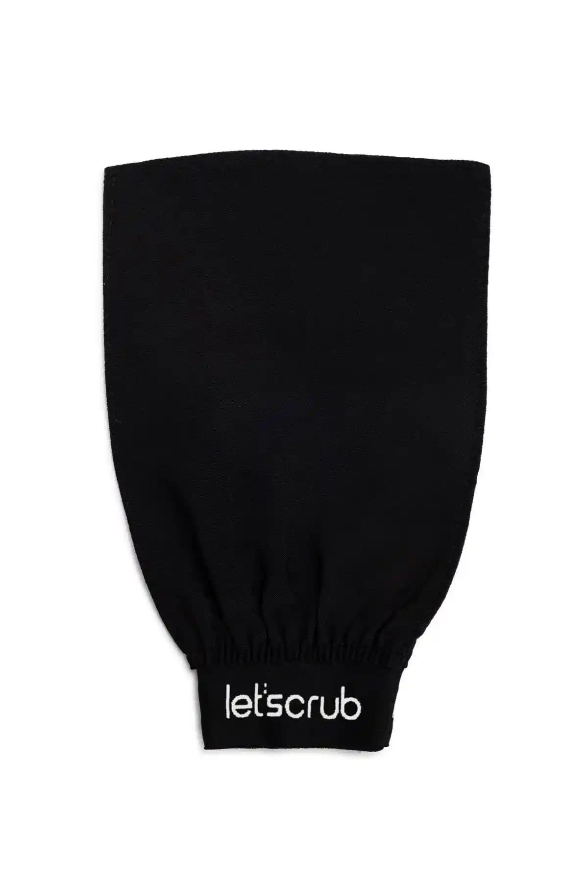 LET'SCRUB Üçgen Siyah Banyo Duş Kesesi - Doğal Malzemelerle Derinlemesine Temizlik ve Cilt Yenileme