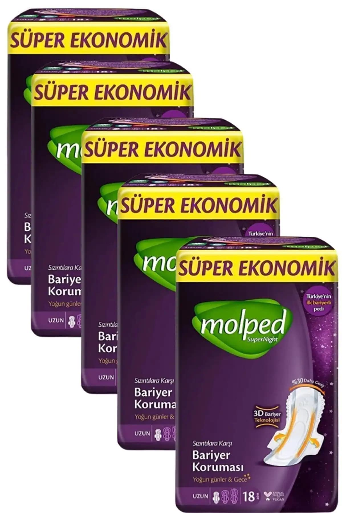 Molped Supernight Hijyenik Ped ve Uzun Süper Ekonomik Ped Karşılaştırması 2