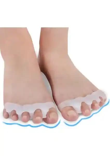 Ayak Sağlığını Destekleyen 5 Parmak Ayıran Geçmeli Makara Düzeltici Beyaz