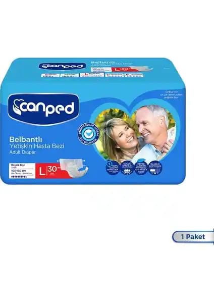 Canped Belbantlı Yetişkin Hasta Bezi Large 30'lu Güvenli ve Konforlu Kullanım İçin
