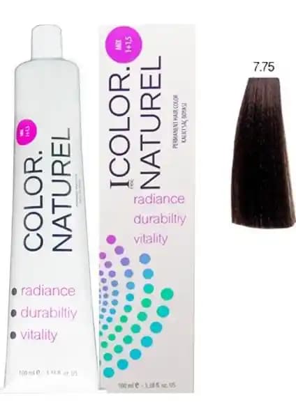Color Naturel Saç Boyası 7.75 Açık Sıcak Kahve Kalıcı ve Doğal Görünüm Sağlayan Ürün