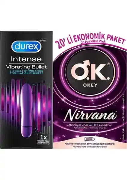 Durex Intense Delight Bullet ve Okey Nirvana Prezervatif Seti Güvenlik ve Keyfi Birlikte Sunar