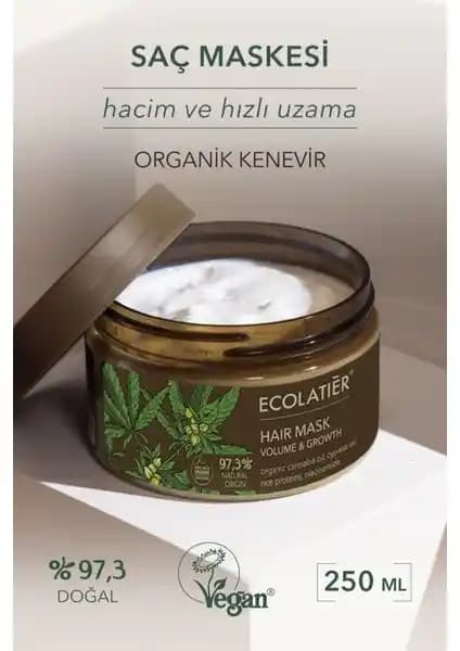ECOLATIER Saç Bakım Maskesi Doğal İçeriklerle Saçları Güçlendiren ve Hızla Uzatan Formül