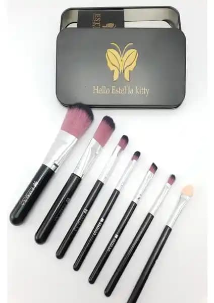 Estella 7'li Makyaj Fırçası Seti Siyah Profesyonel ve Şık Tasarım