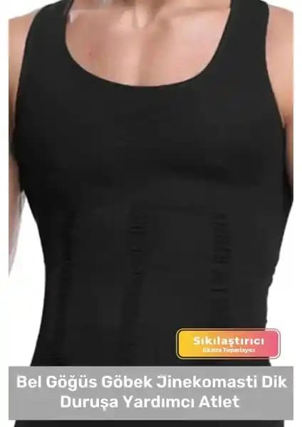 Fantazer Erkek Siyah Korse Atlet ile Vücut Şekillendirme ve Toparlama Çözümü