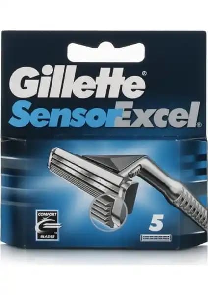 Gillette Sensor Excel 5'li Yedek Tıraş Bıçağı Başlığı Güvenilir ve Konforlu Tıraş Deneyimi
