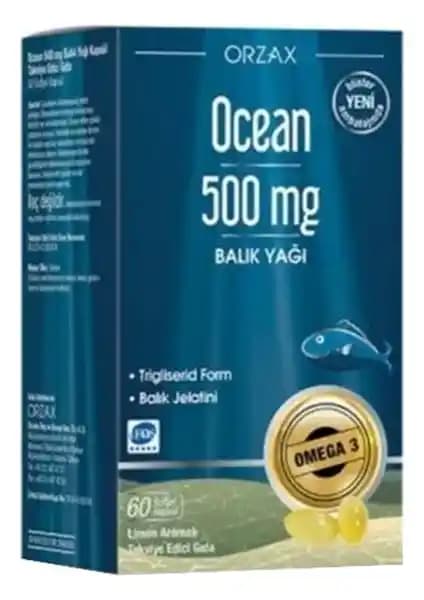Orzax Ocean 500 mg Balık Yağı Takviyesi: Omega-3 İçeriği ve Sağlık Faydaları