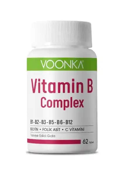 Voonka Vitamin B Complex 62 Tablet Sağlık ve Güzellik İçin Güçlü Bir Destek