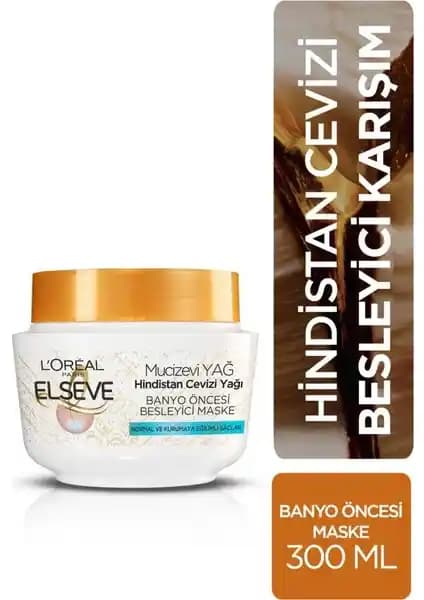 Elseve Hindistan Cevizi ve Değerli Yağlar Banyo Öncesi Maske Saç Sağlığı ve Parlaklık İçin