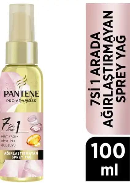 Pantene 7'li 1'li Ağırlaştırmayan Biotinli Hint Yağı Spreyi Saç Sağlığını Destekler