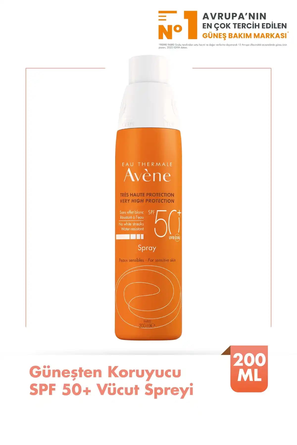 Avene Güneşten Koruyucu Vücut Spreyi SPF 50+ 200 ml Hassas Ciltler İçin Etkili Koruma