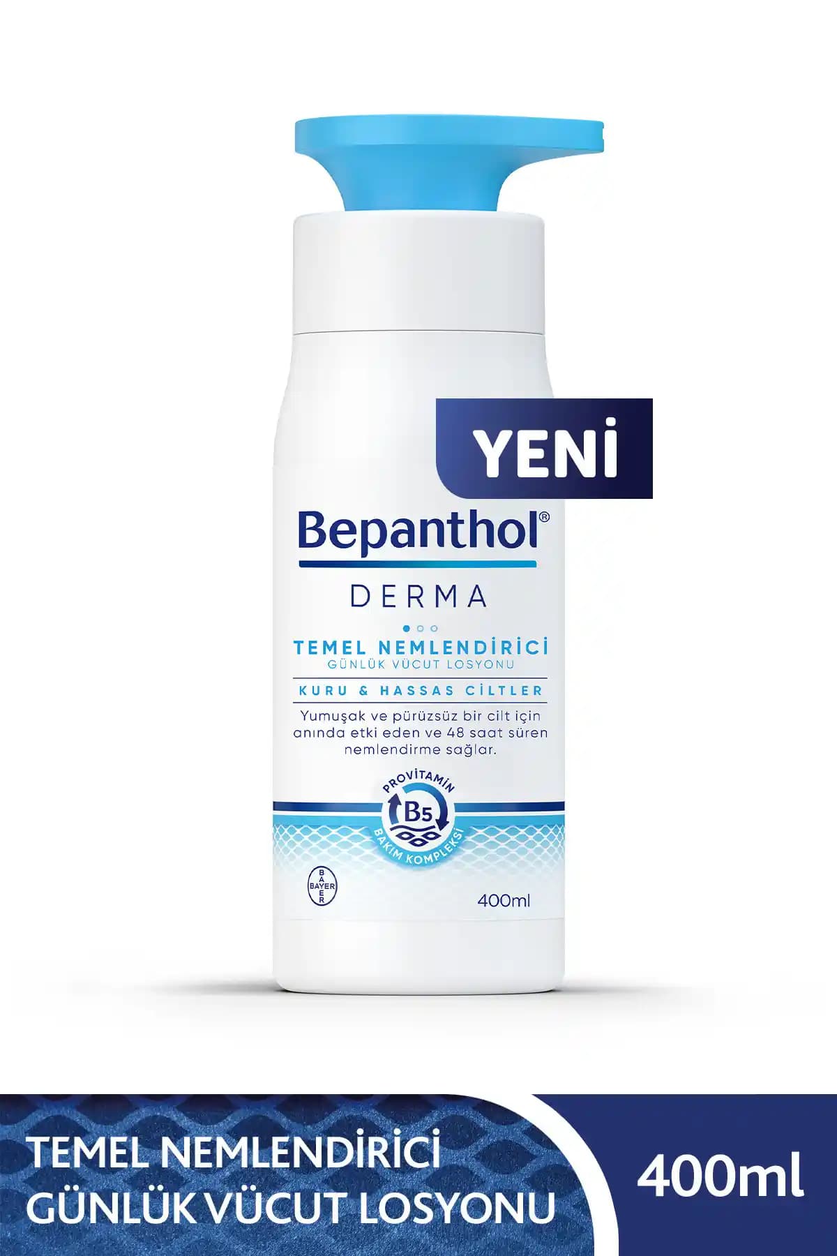Bepanthol Derma Temel Nemlendirici Losyon 400 ml Kuru ve Hassas Ciltler İçin Etkili Bakım