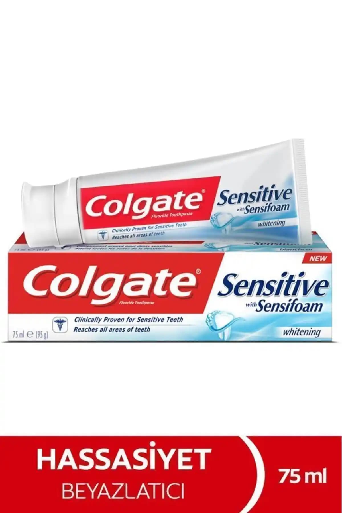 Colgate Sensitive Sensifoam Beyazlatıcı Diş Macunu 75 ml Hassas Dişler İçin Etkili Temizlik