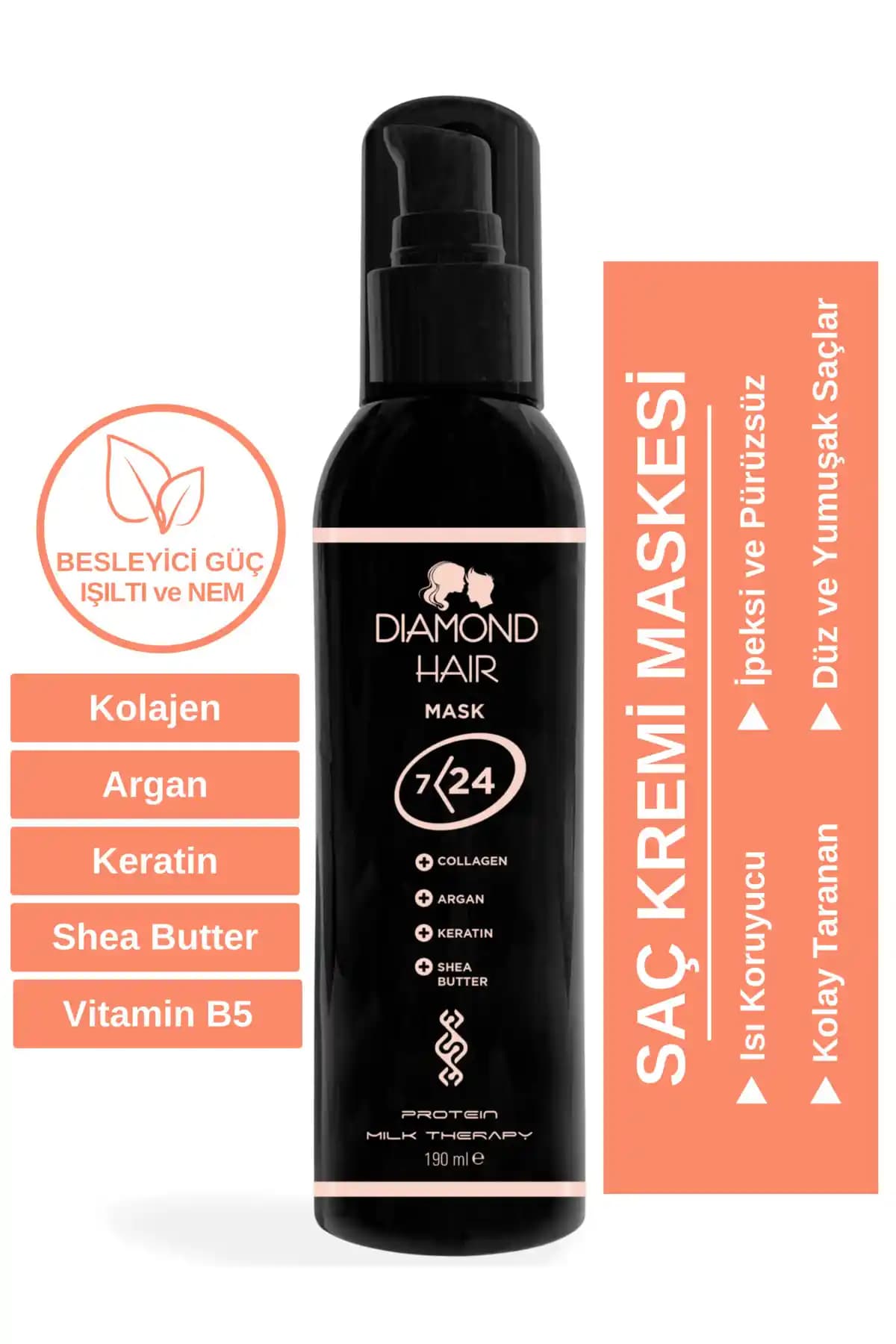 Diamond Hair Saç Kremi Maskesi: Isıya Karşı Koruma ve Derinlemesine Saç Bakımı