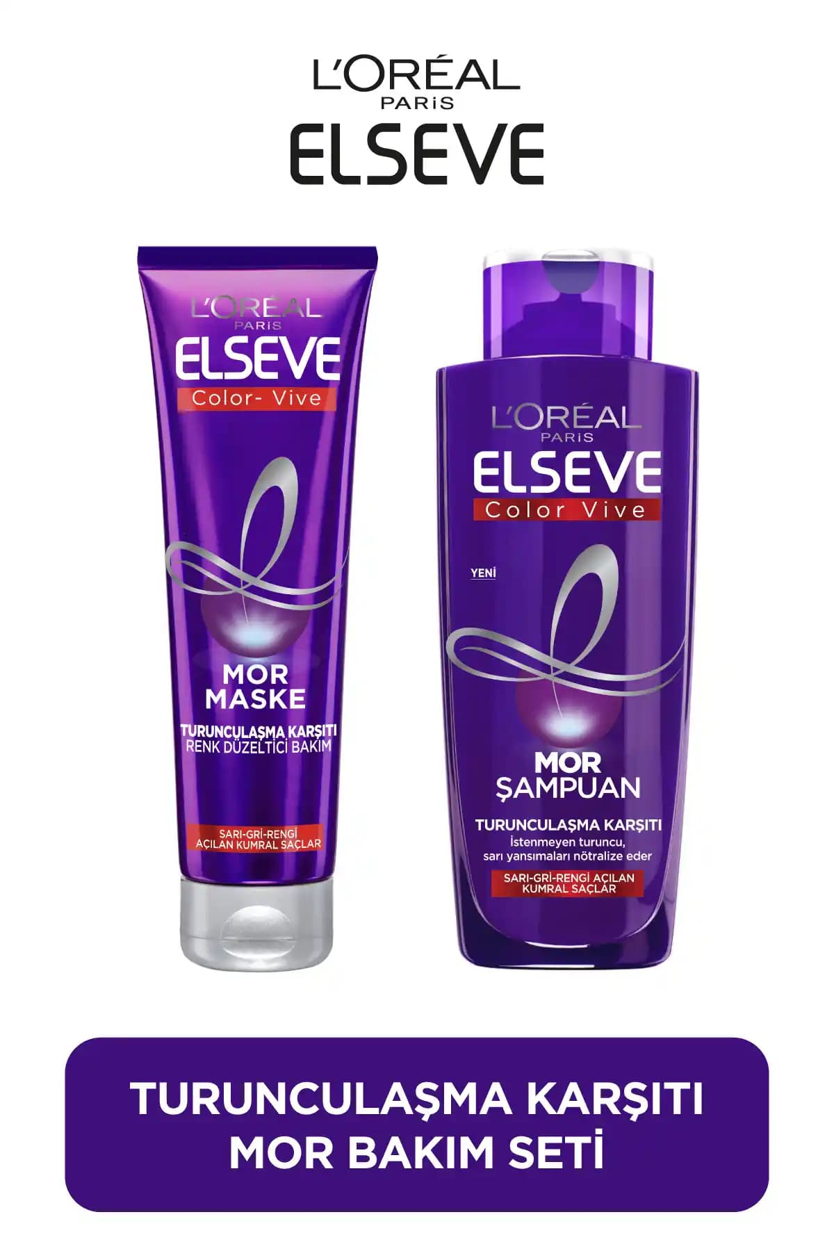 Elseve Turunculaşma Karşıtı Mor Saç Bakım Seti ile Küllü ve Canlı Saç Tonları