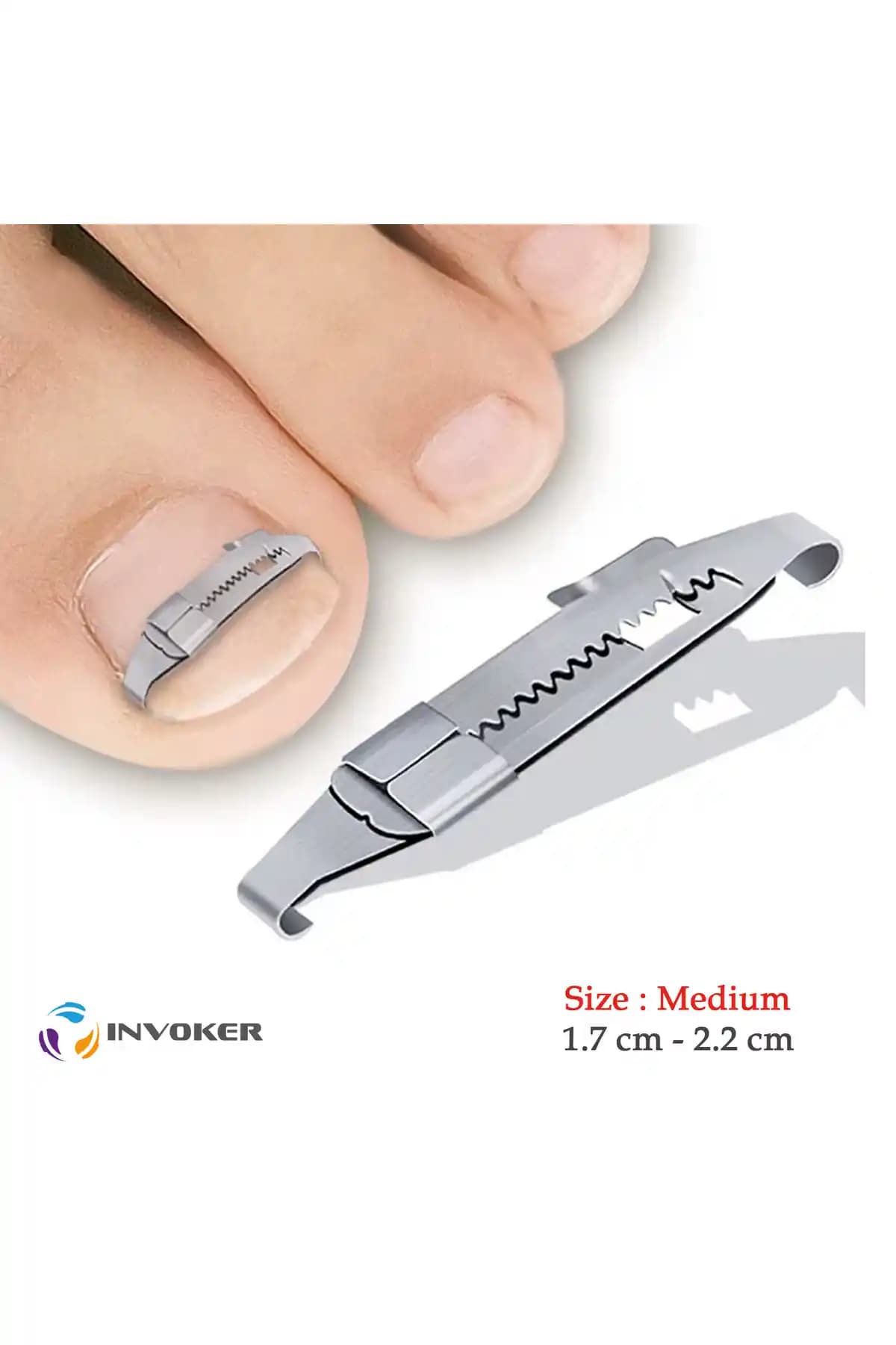 INVOKER Paslanmaz Çelik Tırnak Batması Engelleyici Aparat Medium Boy 1.7-2.2 cm