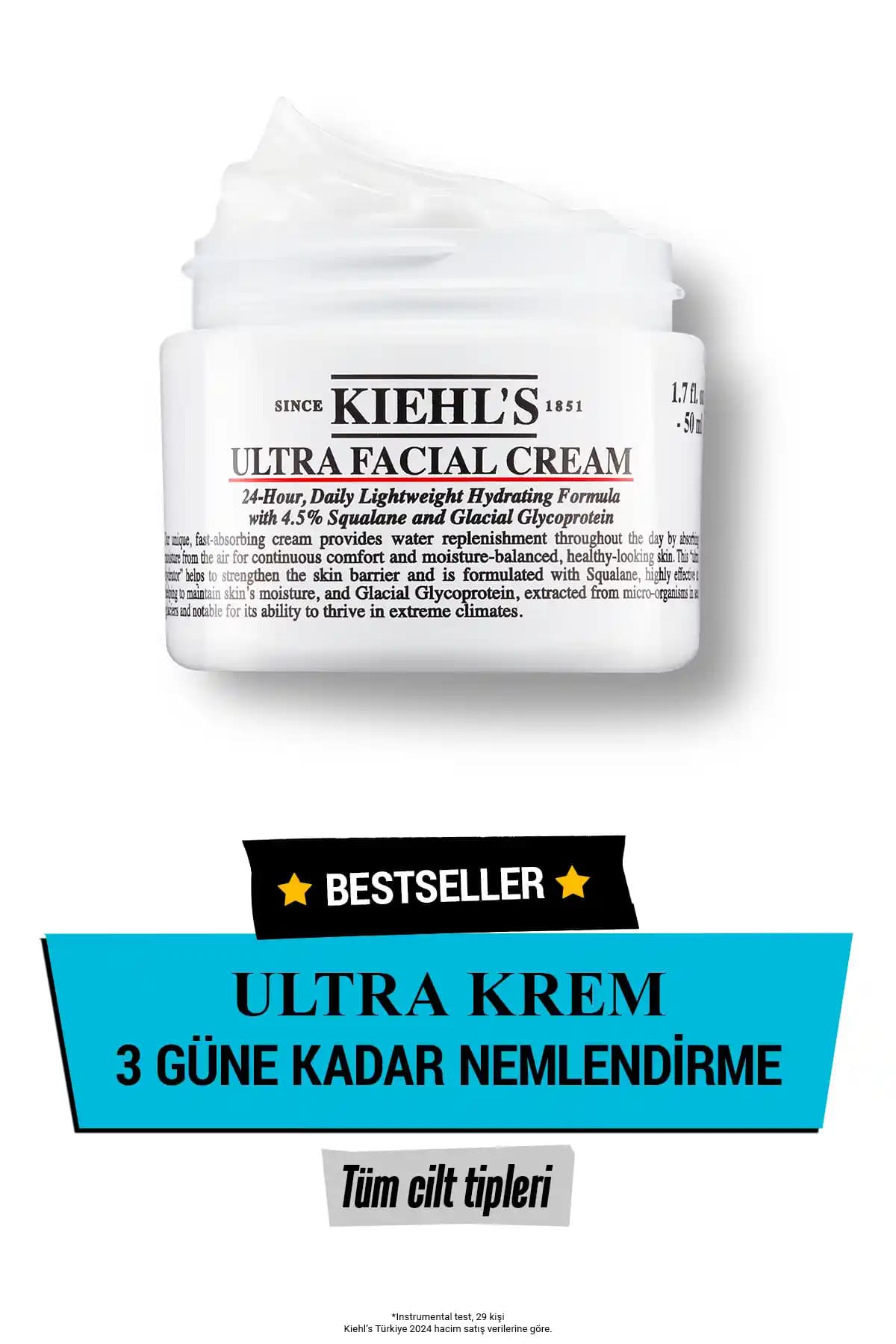 Kiehl's Ultra Facial 24 Saat Nemlendirici Günlük Krem 50 ml - Uzun Süreli Nemlendirme